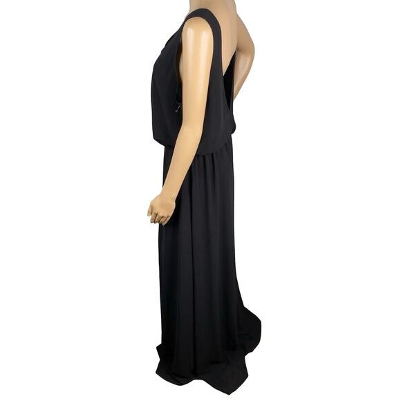 Show Me Your Mumu $199 Kendall Black Blouson Faux Wrap Formal Maxi Dress SZ L - Picture 8 of 10